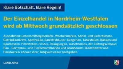 Schließung der Geschäfte