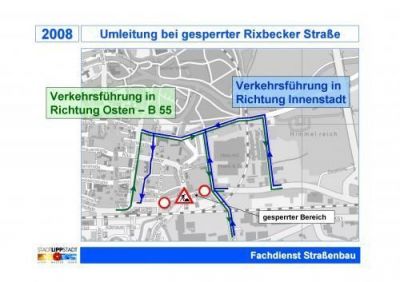 Sperrung der Rixbecker Straße
