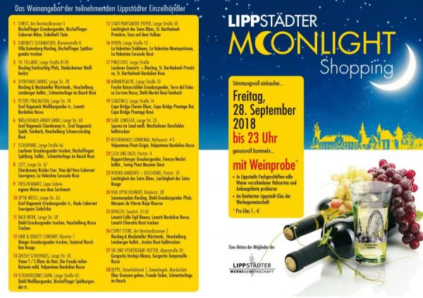 Weinliste Moonlight Shopping 28.09.2018